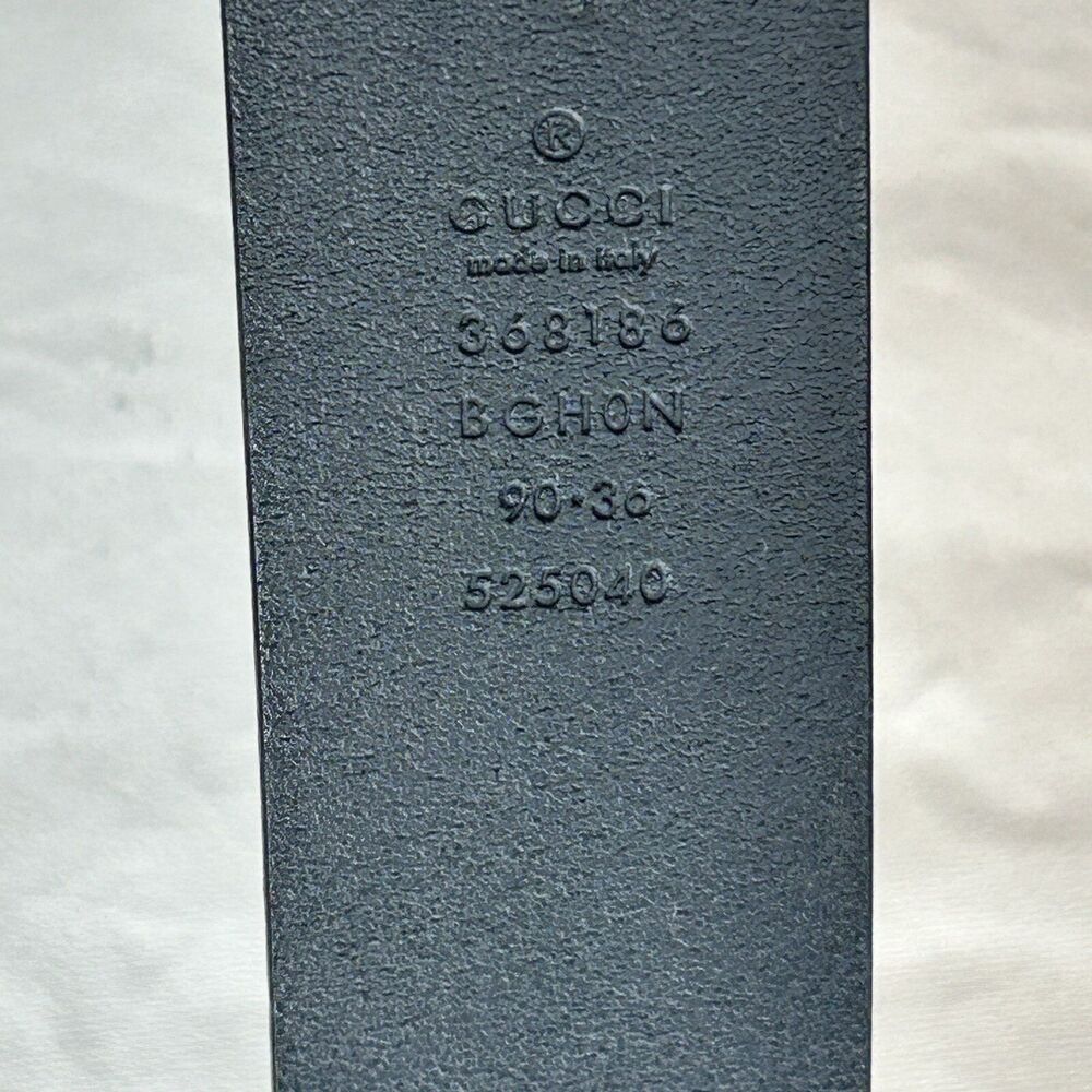 Authentic Gucci 368186 Interlocking Buckle Black … - image 4